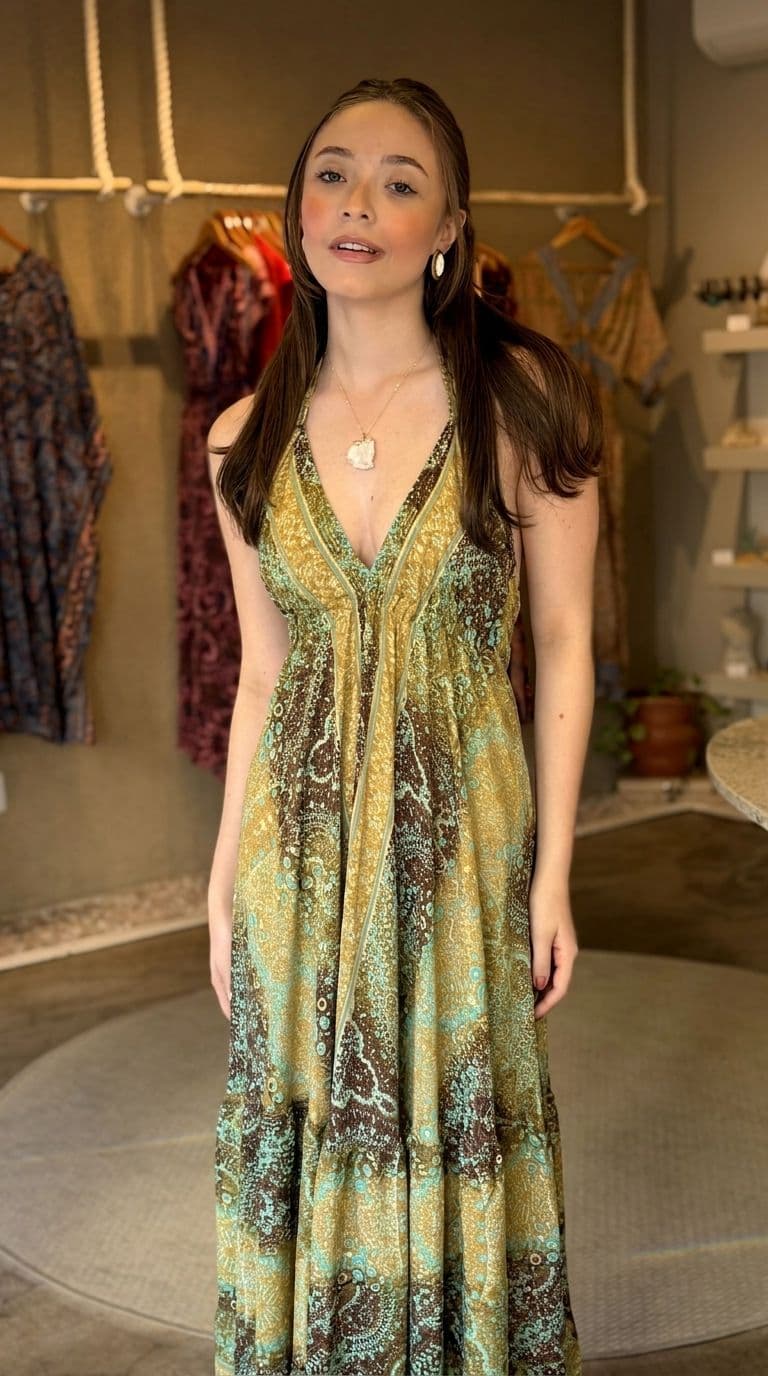 Vestido Frente Única Jardim Oliva — foto 1